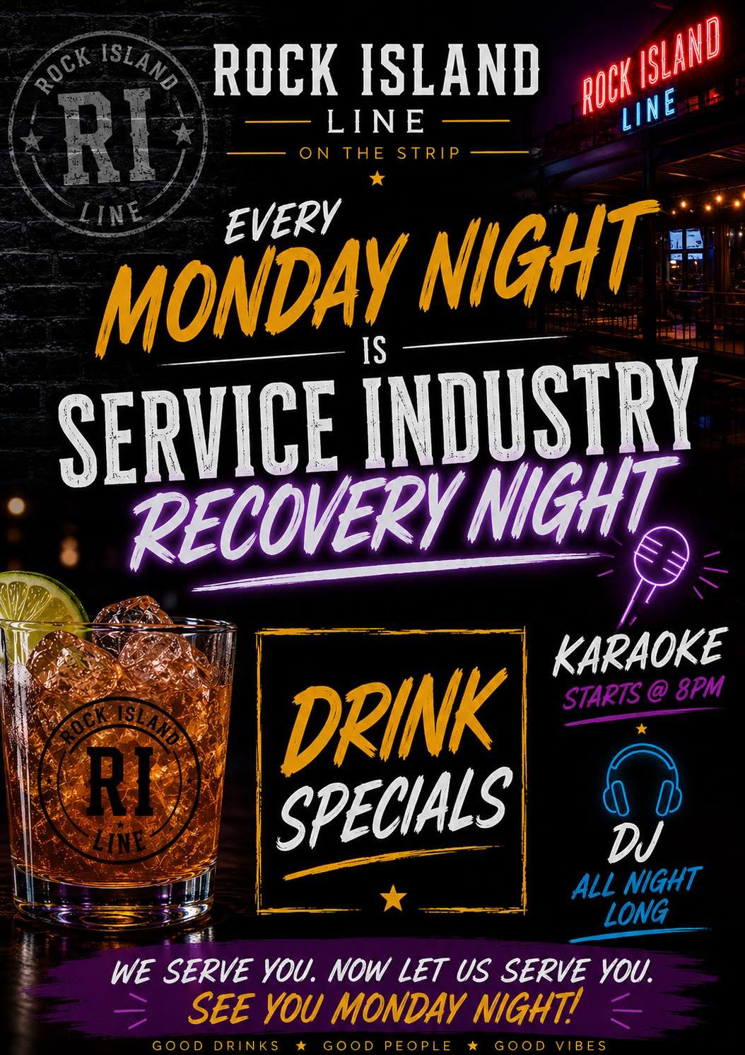 Service Industry Recovery Night at Rock Island!