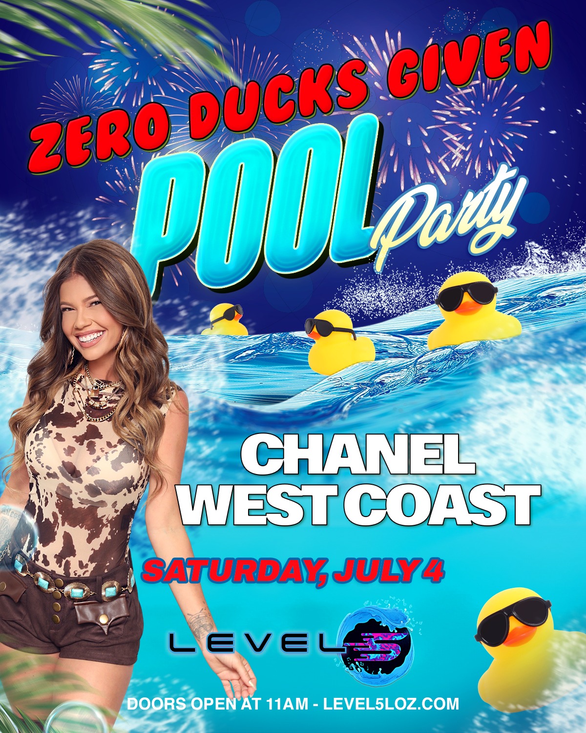 Zero Ducks Given Pool Party feat. Chanel West Coast on July 4 @ Level5 at Level5